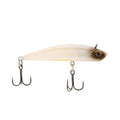 Berkley Finisher fishing lure, pearl white body with two treble hooks and split rings