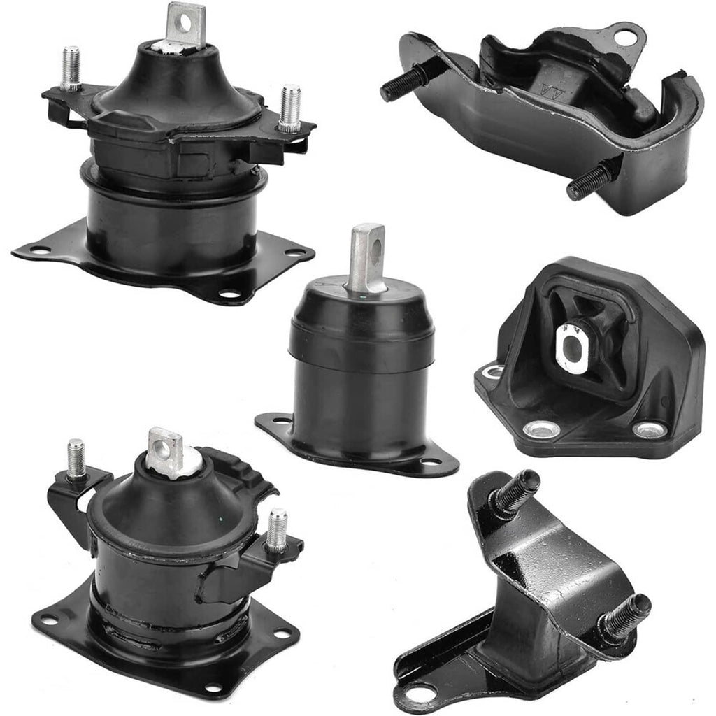 Black engine motor & transmission mounts, rubber isolators with metal studs