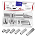 24-pack stainless steel hex coupling nuts for threaded rods, silver finish in plastic case