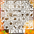 Reusable fall stencil set with pumpkins, leaves, acorns, and sun motifs