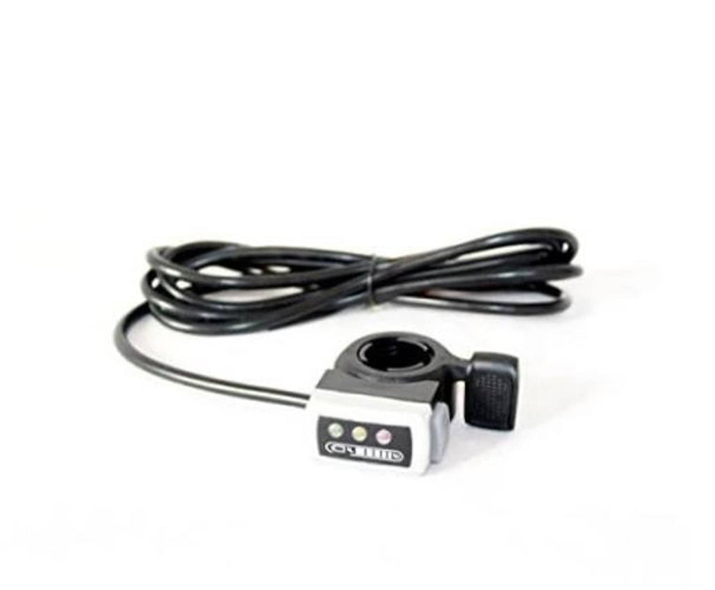 Thumb throttle controller with power indicator display and black wiring harness