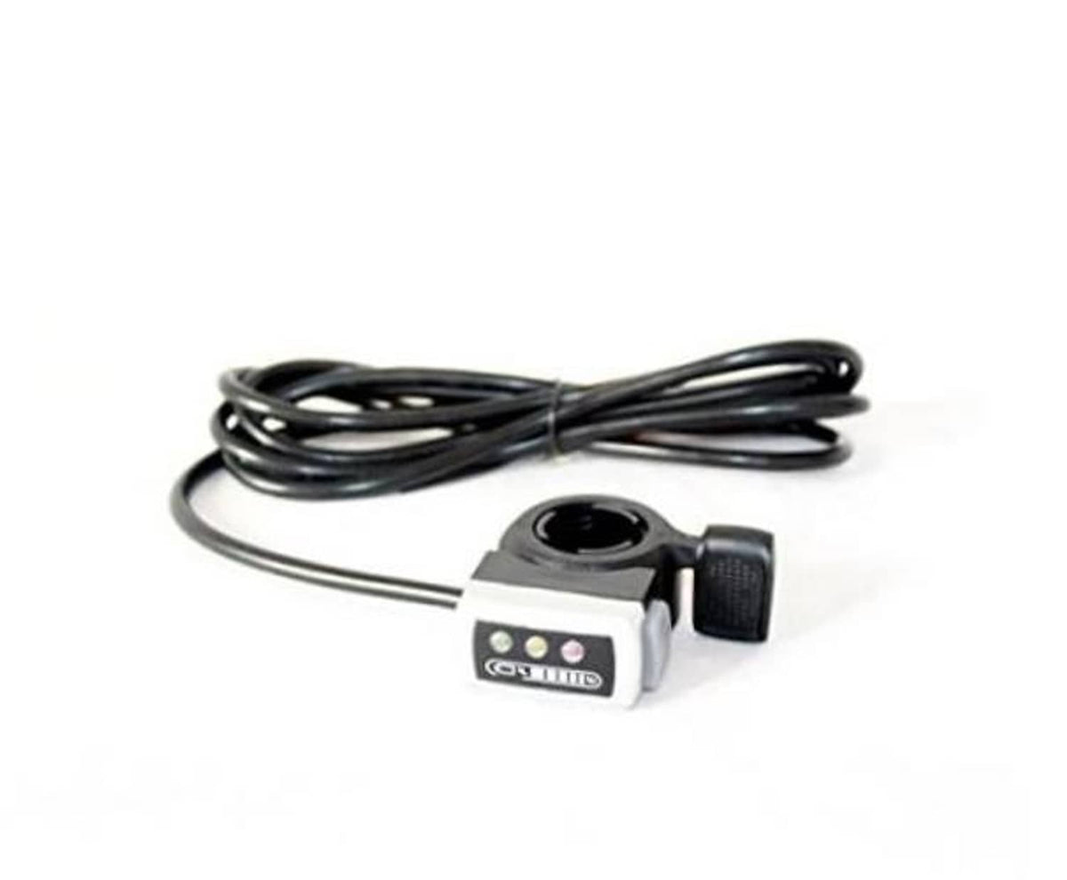 Thumb throttle controller with power indicator display and black wiring harness