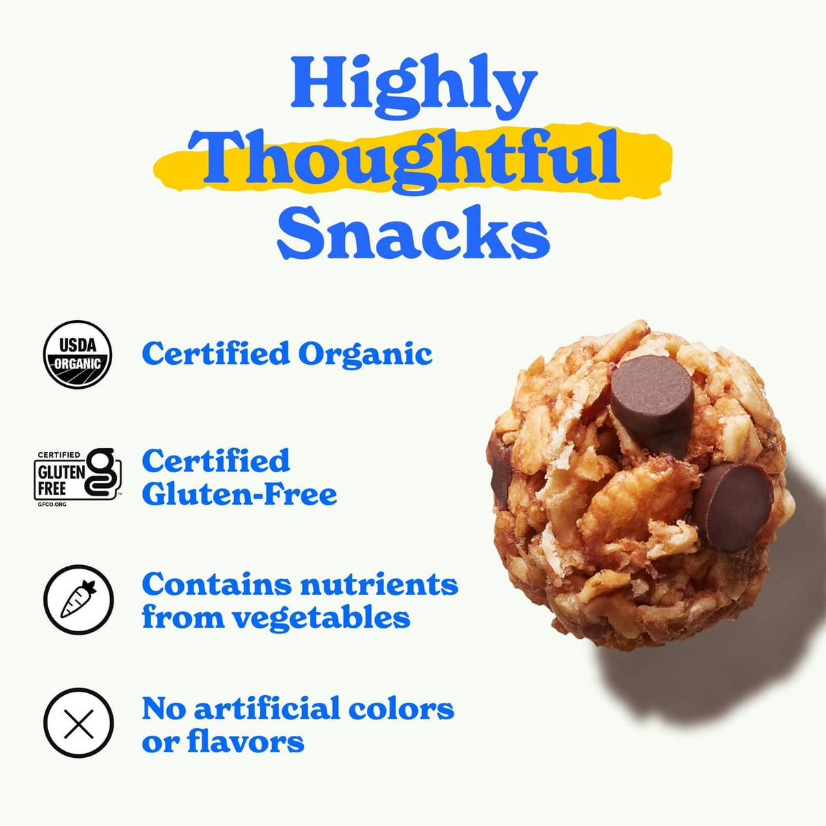 Chocolate chip granola mini cookie with visible chocolate pieces