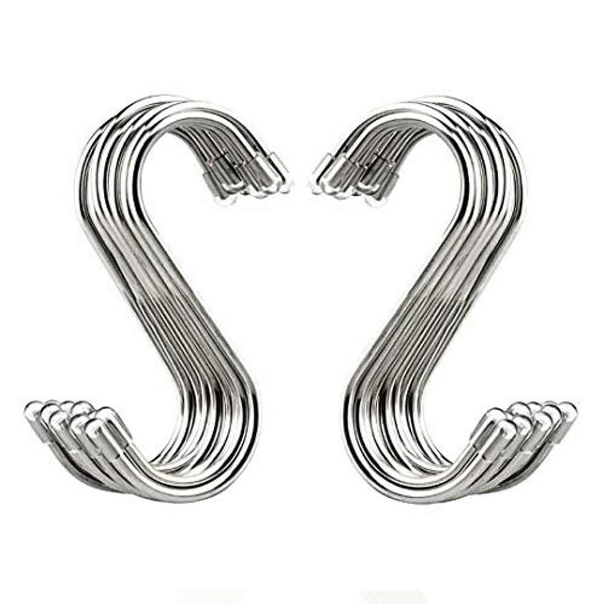 Stainless steel S-shaped hooks, bundled with looped hook ends and coated tips