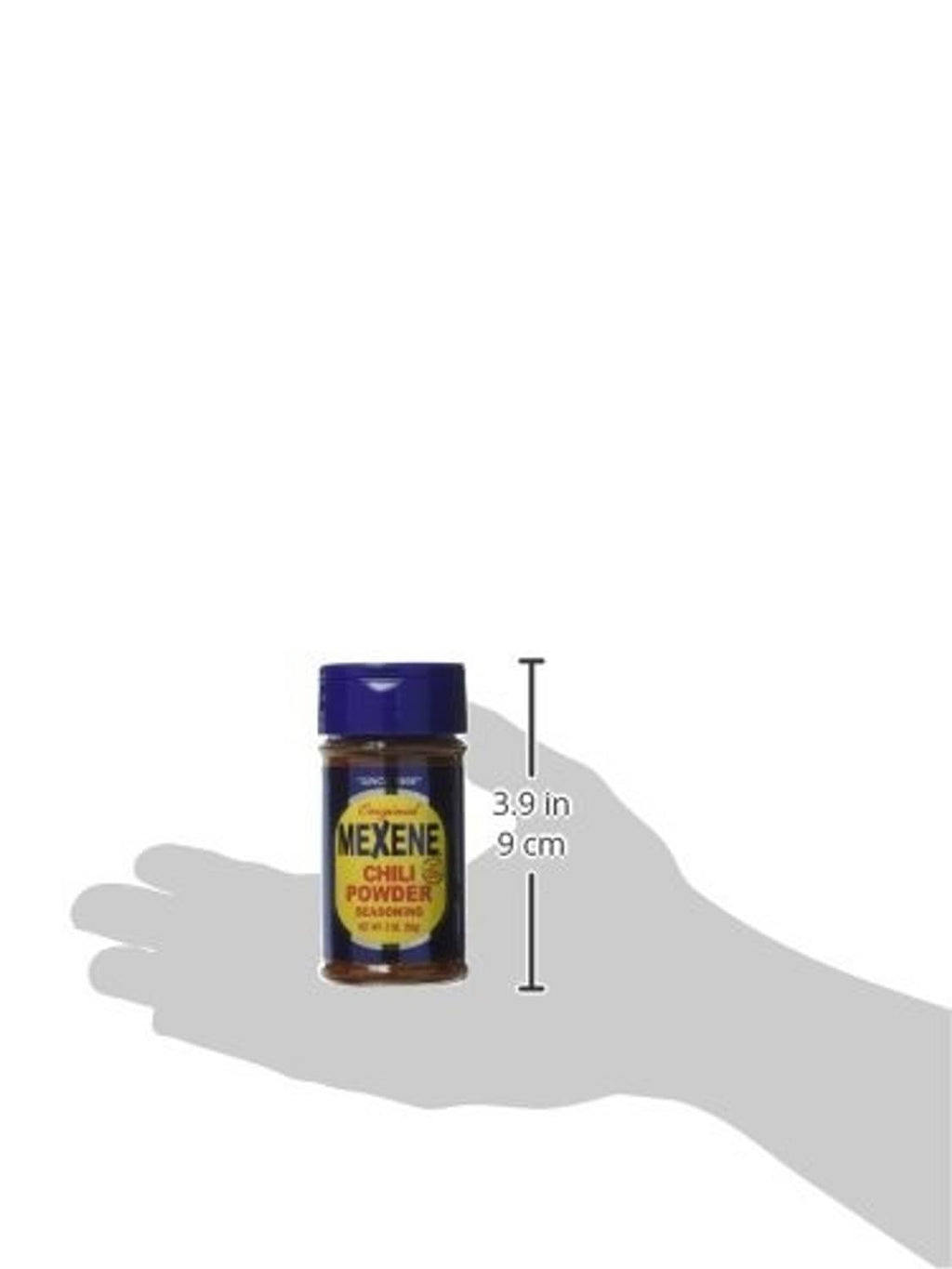 Mexene chili powder seasoning bottle with height 3.9 in (9 cm) shown