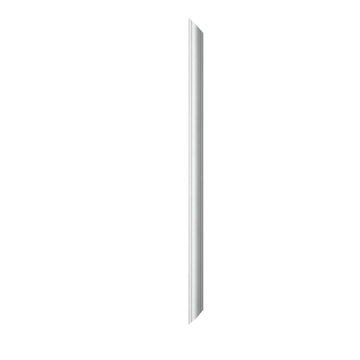 White wall molding trim strip with smooth sides and beveled edge profile