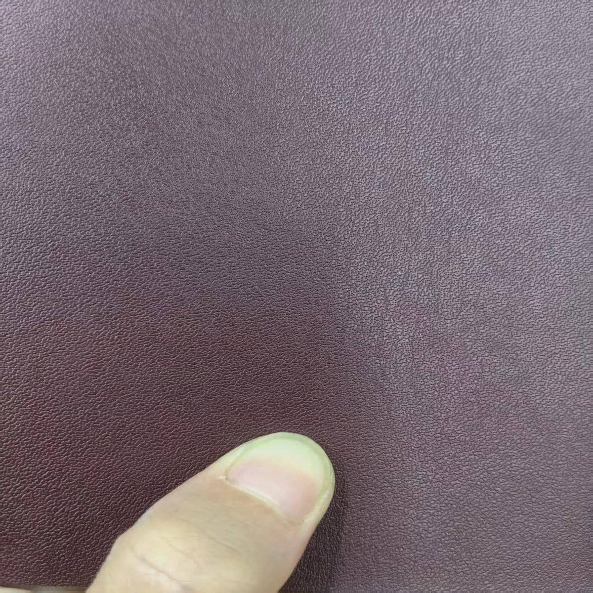 Brown leather sheet close-up showing smooth grain and fine surface texture