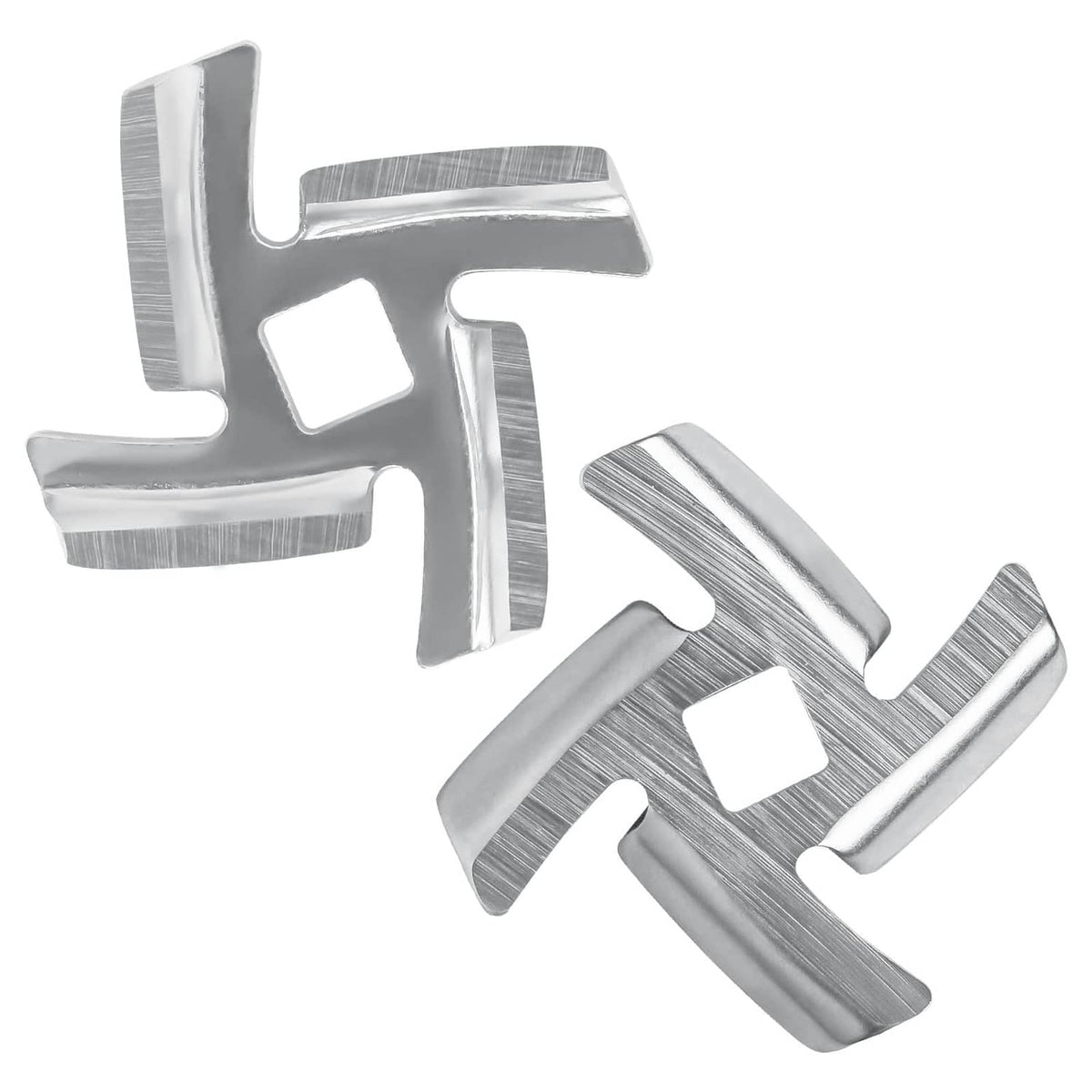 Stainless steel meat grinder cutting blades, cross-shaped with U slots