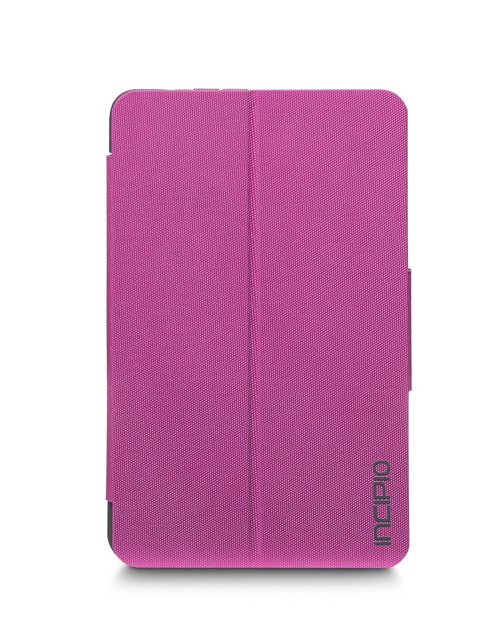 Pink folio case with vertical hinge and Incipio logo on back