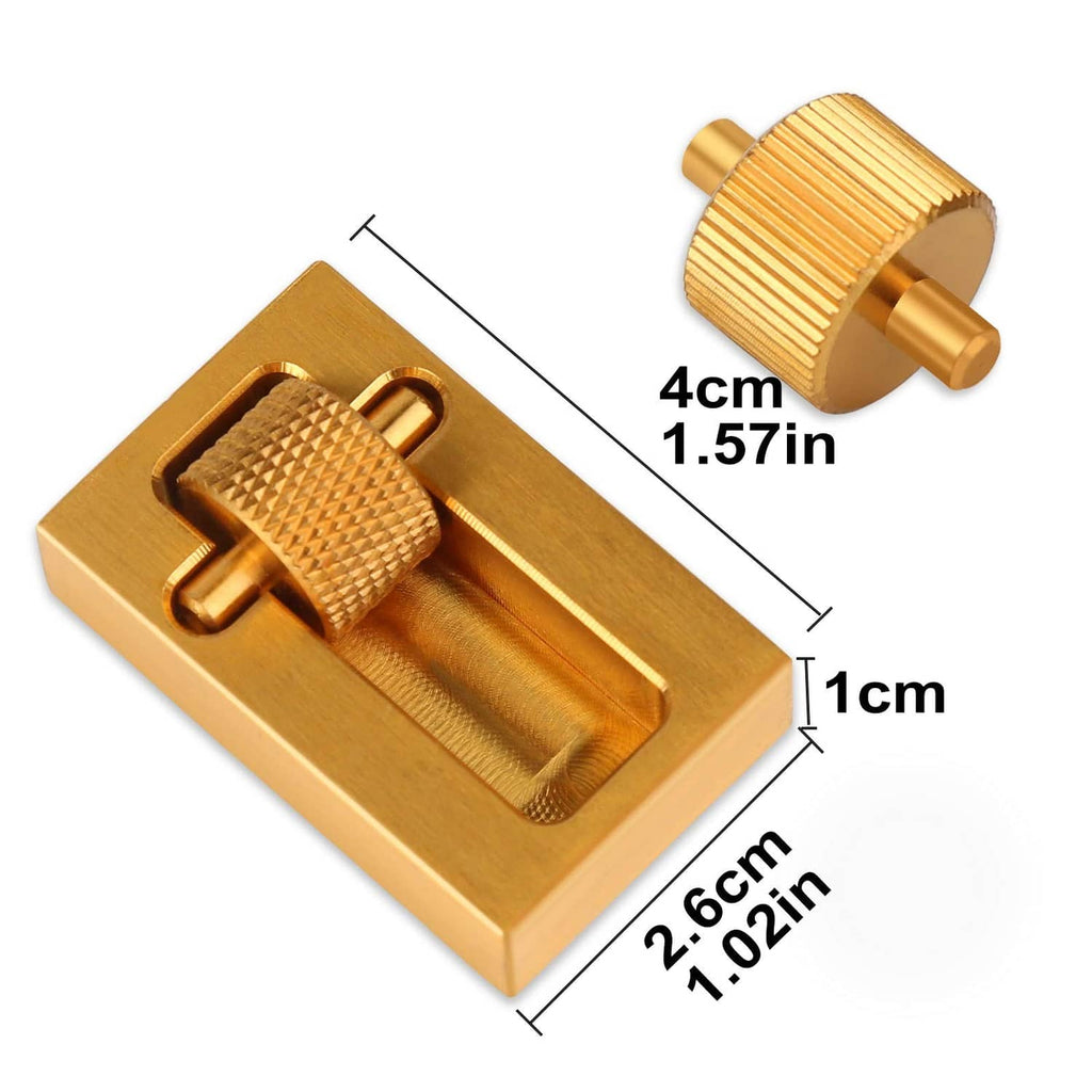 Leather edge paint tool with knurled brass roller, 4cm x 1cm size shown