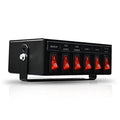6-switch backlit controller box with black housing and red illuminated rocker switches