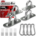 Stainless steel pad eye plate hooks with U snap hooks, silver