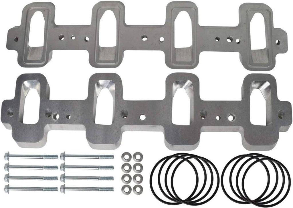 Aluminum adapter kit with long bolts, washers, and two O-ring seals