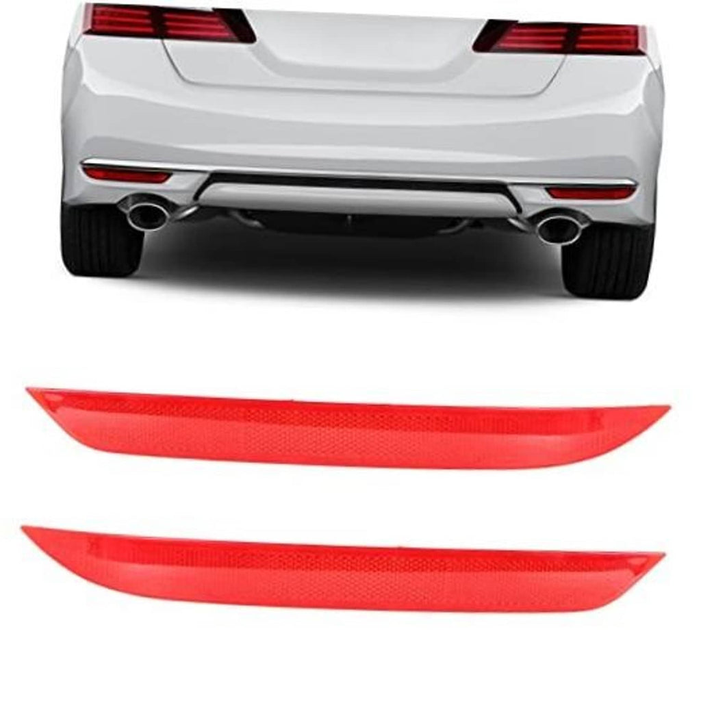 Red rear bumper reflector lens set, left and right replacement pieces