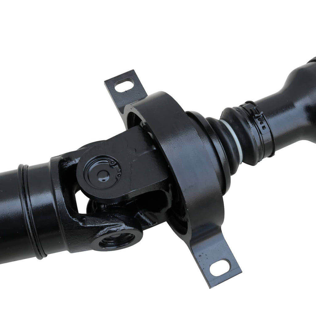 Rear drive shaft assembly center joint with mount bracket and boots