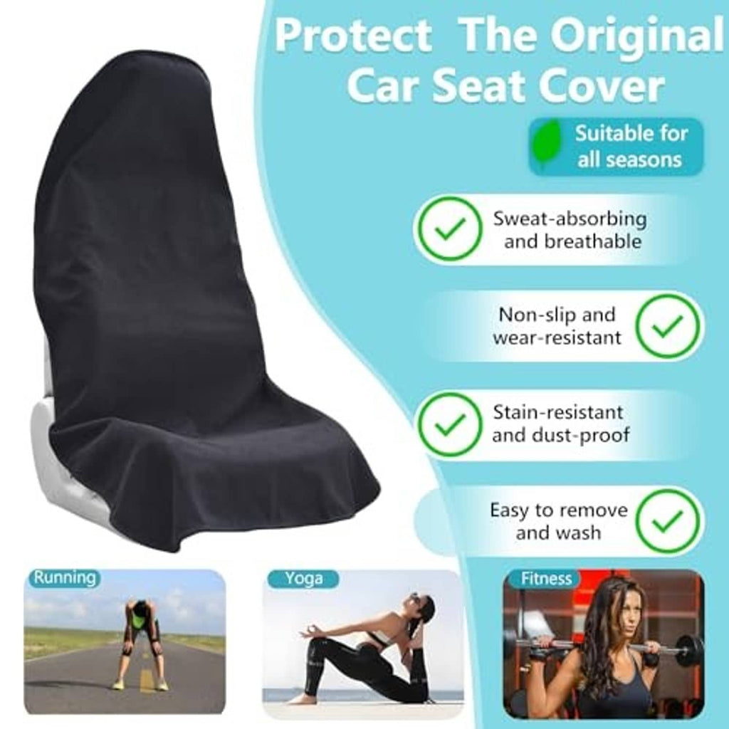 Black car front seat cover with non-slip, stain-resistant, and dust-proof design