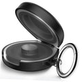 Black silicone protective cover for Oura Ring 4 charging case, hinged lid