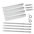 Stainless steel grill burner replacement bars with ignition wire and brackets, 4-piece set