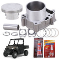 Cylinder piston top end rebuild kit with cylinder, piston, rings, gaskets, and hardware