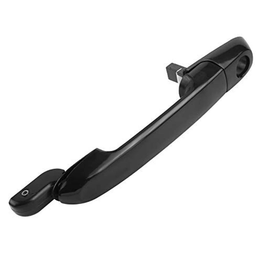 Front passenger exterior door handle, glossy black, with key cylinder opening