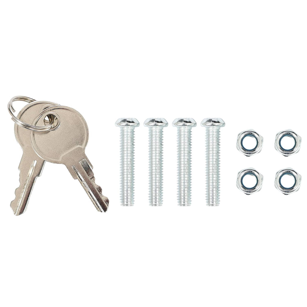 Dashboard accessory hardware kit with keys, bolts, and nuts