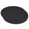 Black round felt lamp base pad, smooth top and stacked circular layers
