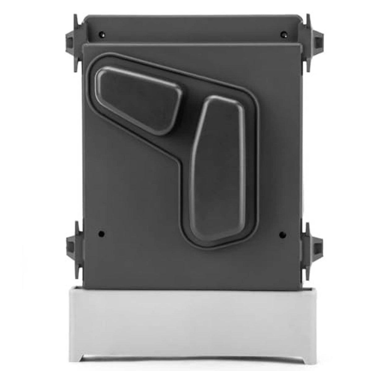 Power seat control switch module with dark gray face and raised control outlines