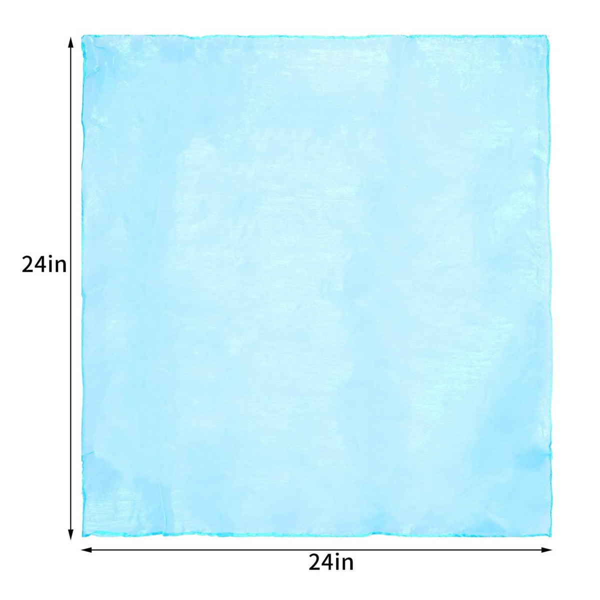 Light blue square silk juggling scarf, 24 x 24 in size