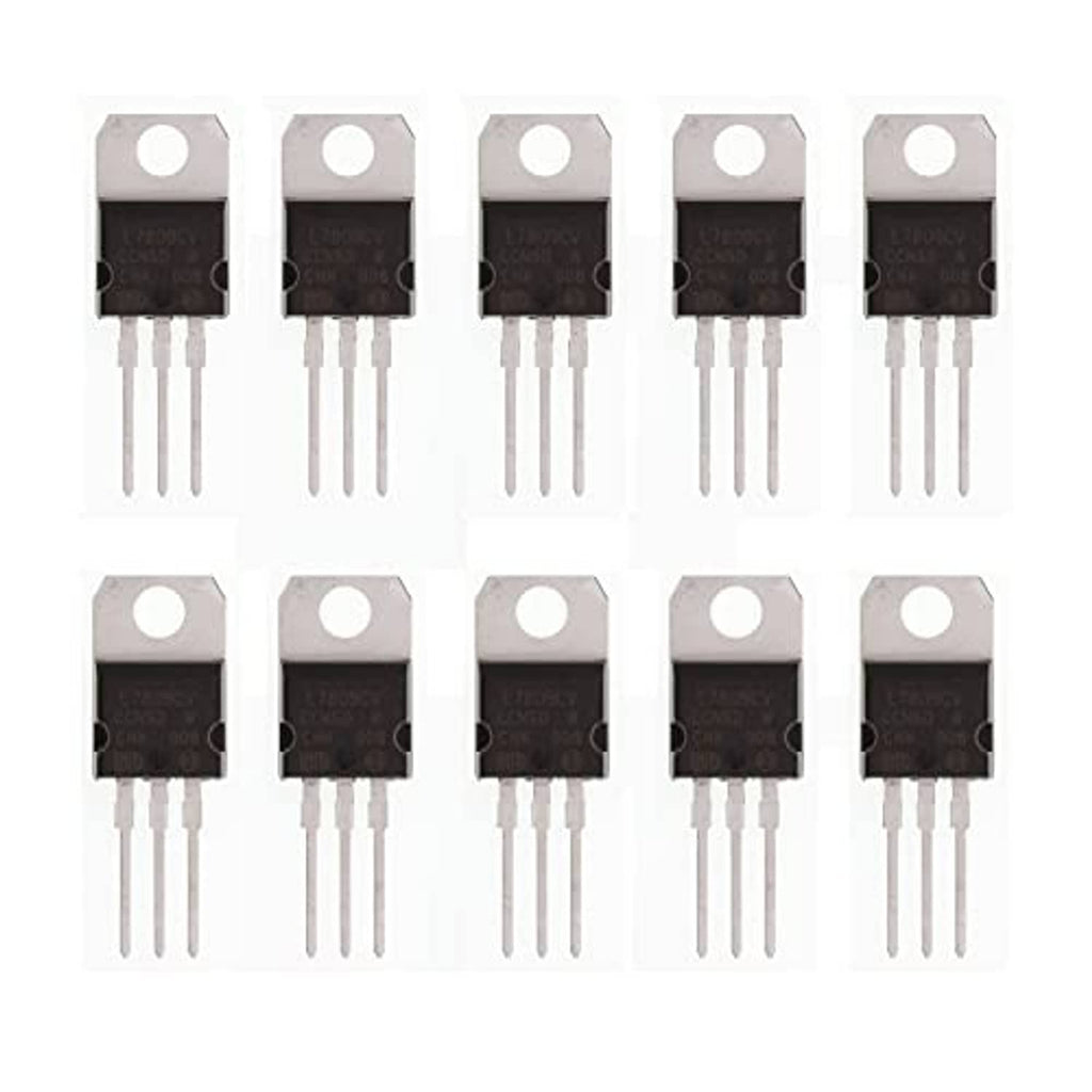 10-piece TO-220 L7809CV 9V positive voltage regulator ICs with 3 lead pins