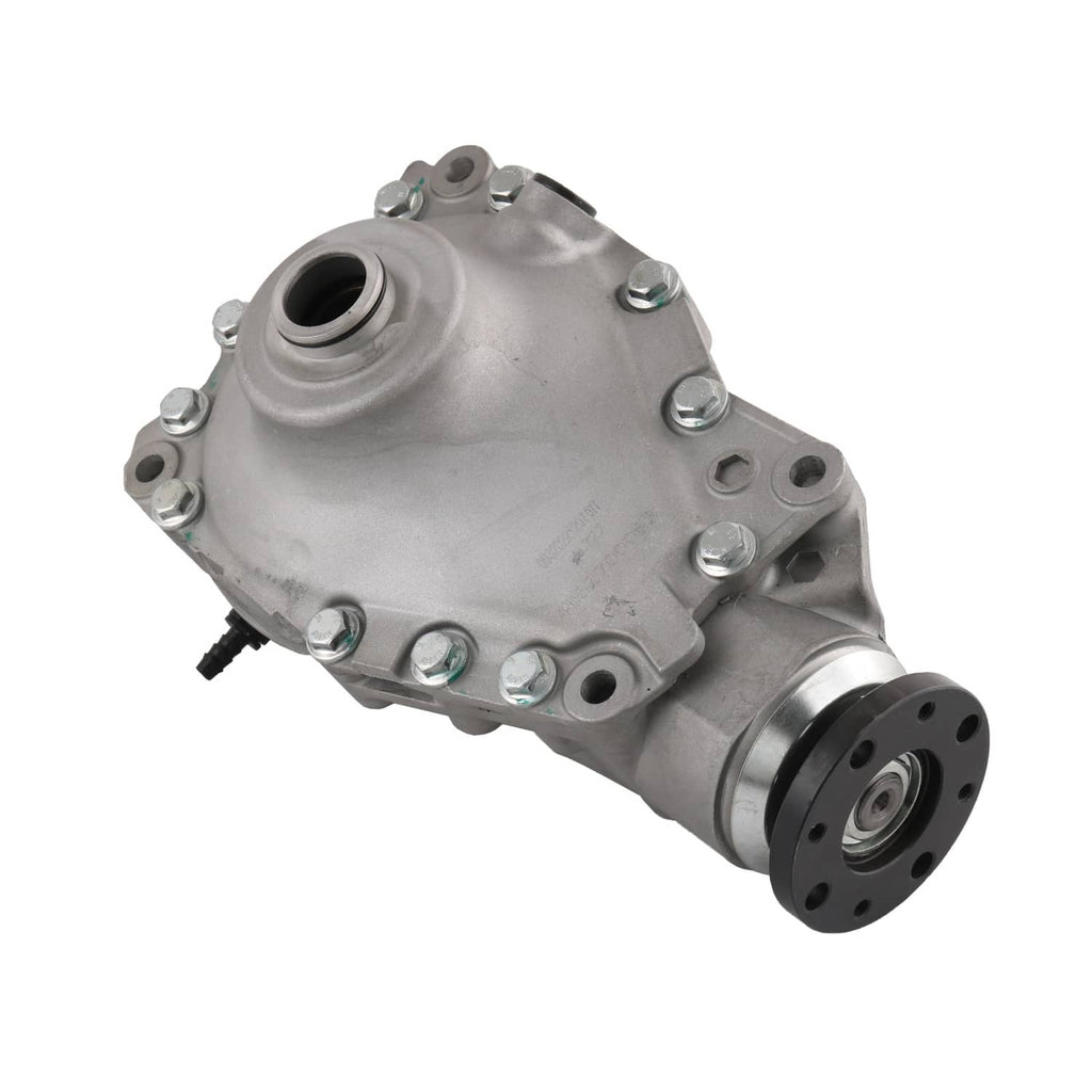 Front axle differential carrier angled view with front seal opening and rear flange