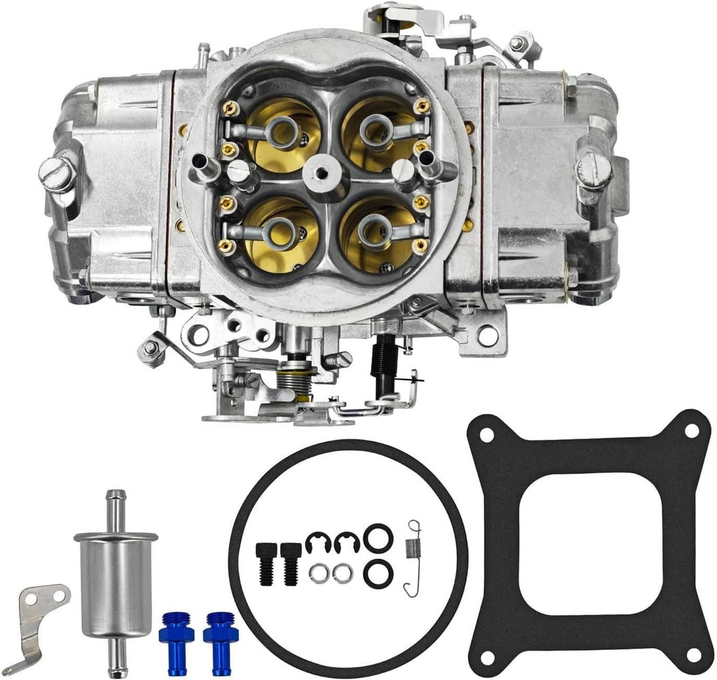 4-barrel double pumper carburetor with gasket and mounting hardware set