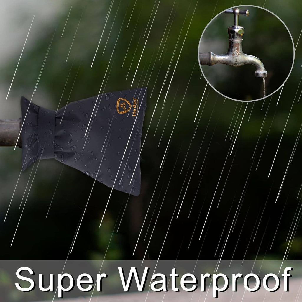 Black waterproof-style outdoor faucet cover with raindrop texture