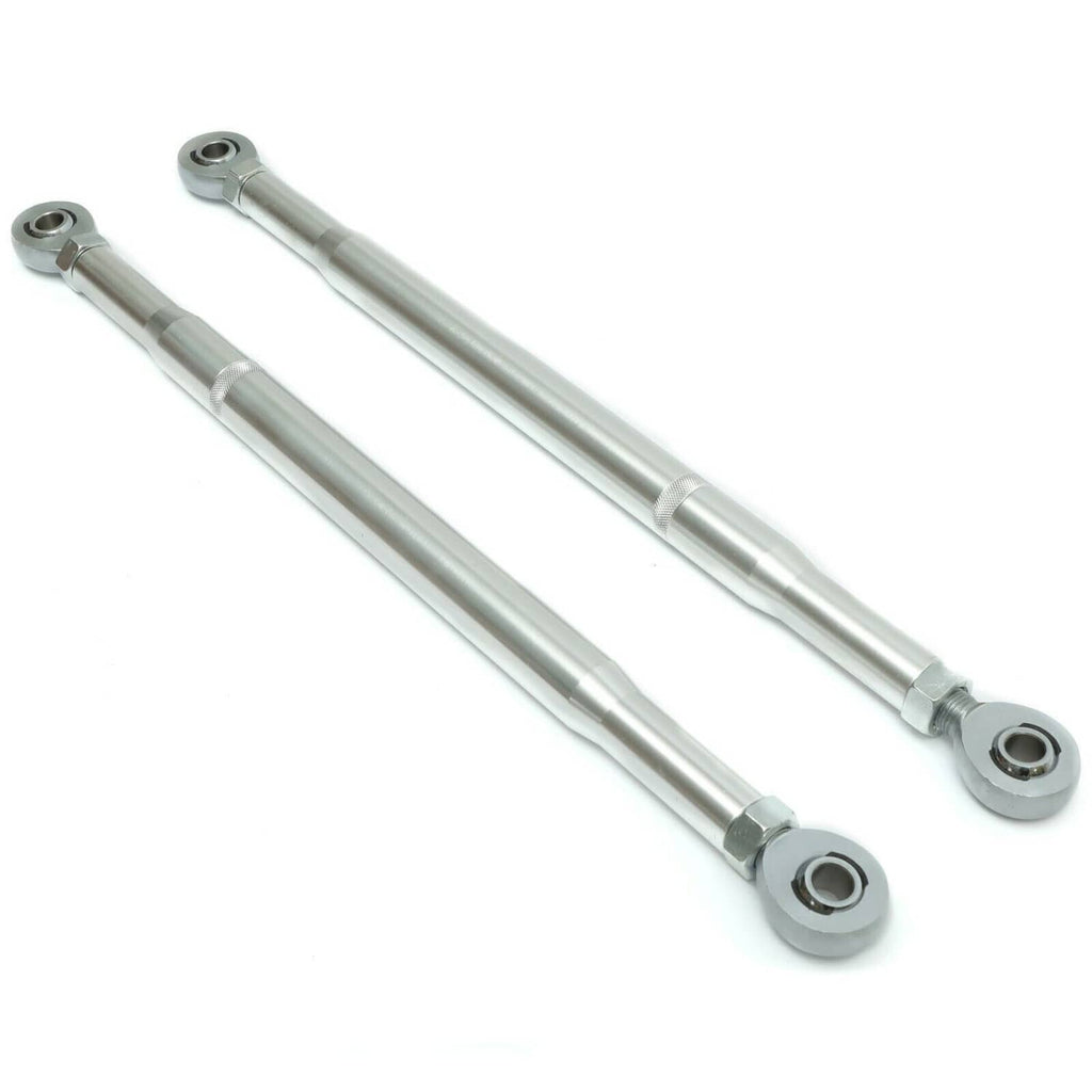 Front traction control tie bar kit tie rods, silver bars with end bearings