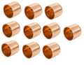 Copper solder pipe end caps, 1/2 inch nominal, set of multiple fittings