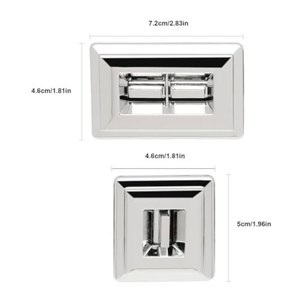 Window switch bezel with chrome insert, showing front face dimensions