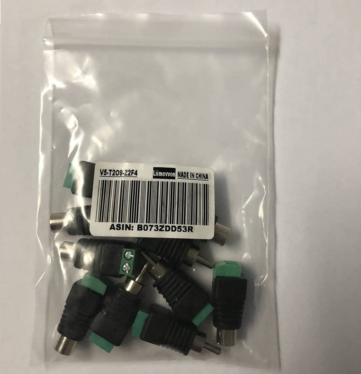 Liimevvon 10-pack RCA male adapters in sealed plastic bag
