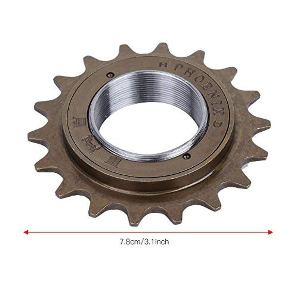 18-tooth thread-on freewheel sprocket with silver inner threading and full toothed rim