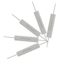 Ceramic power resistors, 10W 20 ohm, five gray cement resistors with wire leads