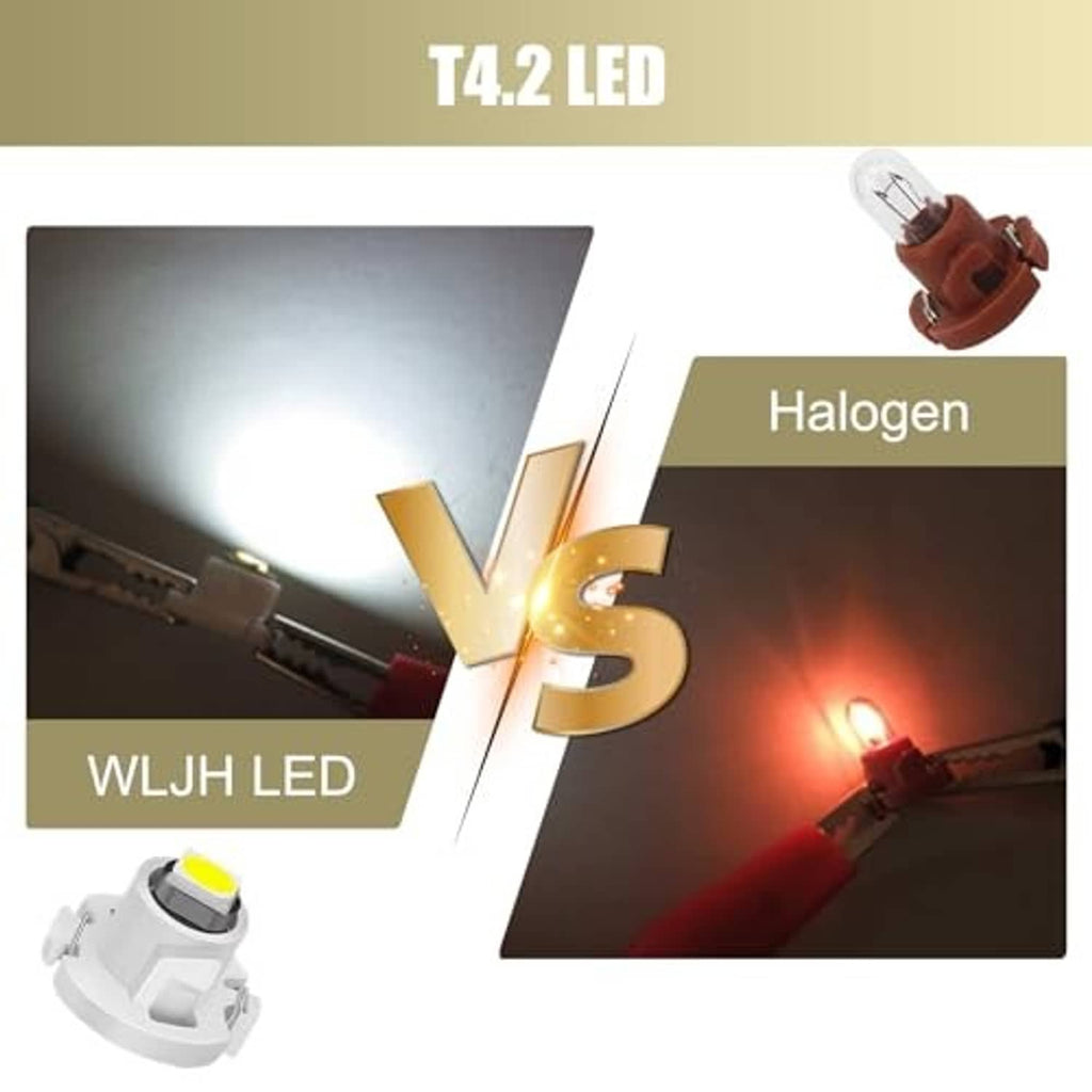 White T4.2 LED wedge bulb with yellow top for vehicle halogen replacement