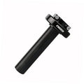 Motorcycle throttle grip assembly, black textured handle with metal control housing