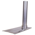 Large portable flagpole tire mount with silver metal base plate and vertical pole