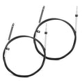 Outboard control cable set, 10ft black cables with silver end fittings (2PCS)