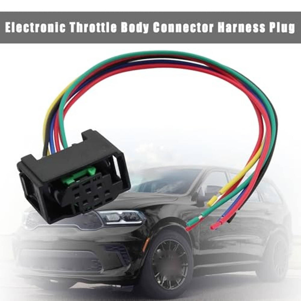 Throttle body connector harness plug with multicolor wire bundle and black socket housing