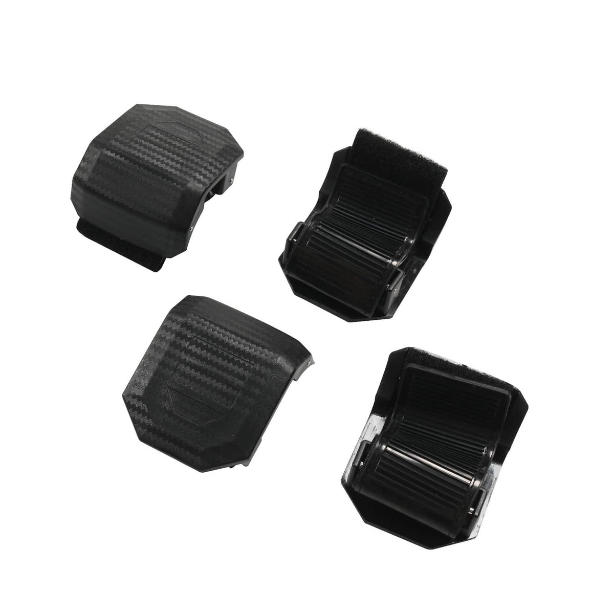 Black flip windshield mounting clamps, four-piece set