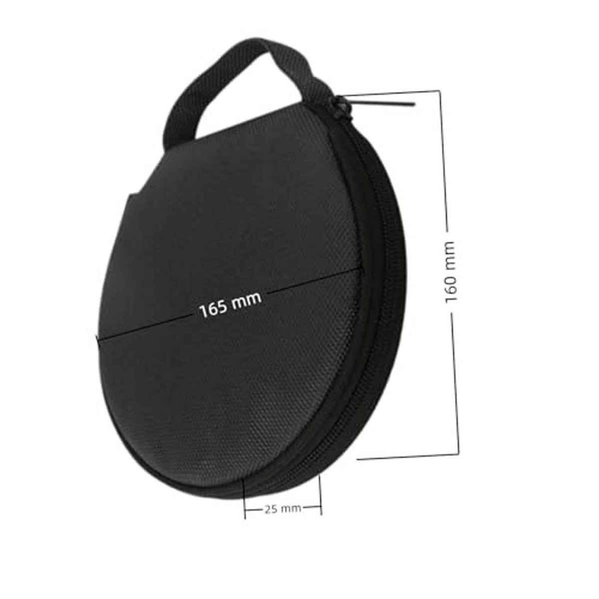 Black CD/DVD case with strap; 165 mm x 160 mm size