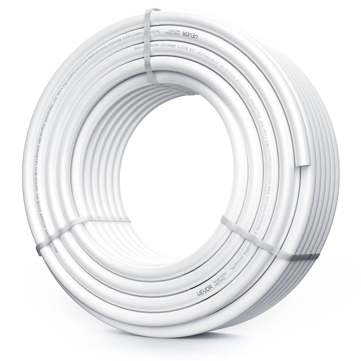 White PEX-A water supply tubing coil, 3/4 in pipe diameter, 100 ft length