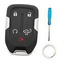 Dark smart key fob shell cover with 5-button icons and key ring