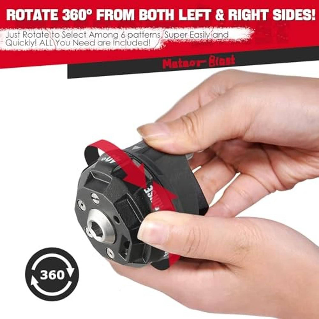 Rotary pressure washer nozzle tip rotated by hand, 360° selection