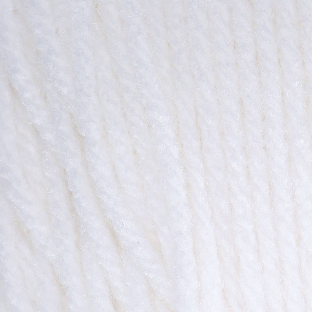 White acrylic yarn texture, tightly spun strands close-up