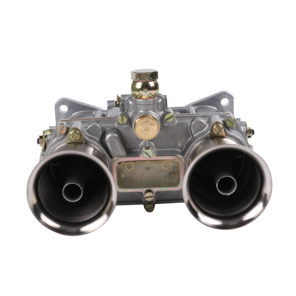Carburetor with two large intake openings and central mounting plate